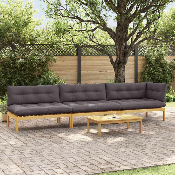 vidaXL 4 Stuk Tuinpallet Sofa Eenheden Massief Acacia Hout, Tuin en Terras, Tuinsets en Loungesets, Nieuw, Verzenden