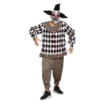 Halloween Clown Kostuum Wit Zwart M/L, Verzenden, Nieuw