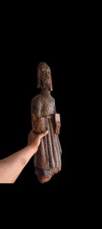 Escuela española - sculptuur, Escultura de apóstol en madera