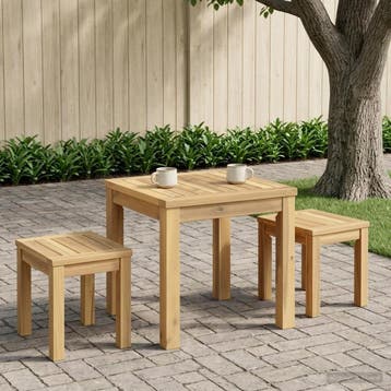 vidaXL Salontafel Wit 40 x 40,5 x 36 cm Massief Acacia Hout, Verzenden, Nieuw