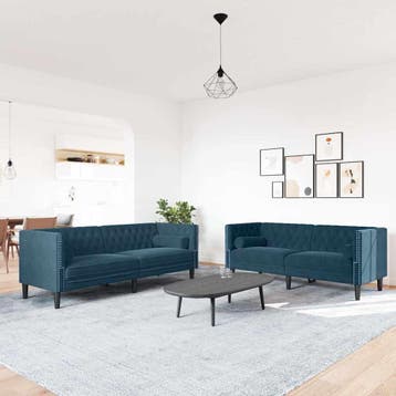 vidaXL 2-delige Loungeset Chesterfield met bolsters fluweel, Huis en Inrichting, Verzenden, Nieuw