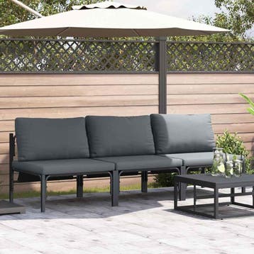 vidaXL Buiten Meubilair 3 Stuk Antraciet 80 x 80 x 71 cm, Tuin en Terras, Tuinsets en Loungesets, Verzenden, Nieuw