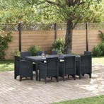 vidaXL Tuin Eettafel Set 9 pcs Antracietkleurig, Verzenden, Nieuw