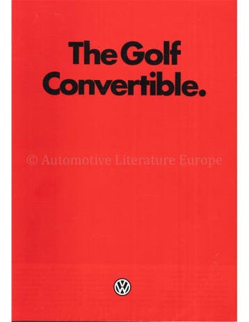 1985 VOLKSWAGEN GOLF CABRIOLET BROCHURE ENGELS, Nieuw