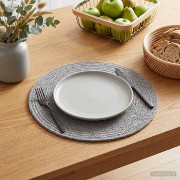 vidaXL Jute Placemat 12 st Grijs 100% Tossa Jute, Maison & Meubles, Verzenden