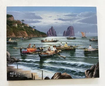 Mario Galanti (XX) - Pescatori a Capri