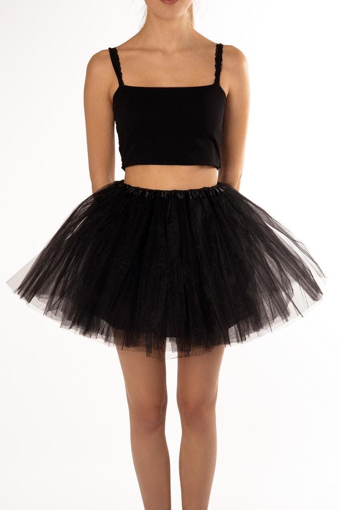 KIMU® Tutu Zwart Tule Rokje 110 116 122 128 134 140 Zwarte P, Kinderen en Baby's, Carnavalskleding en Verkleedspullen, Meisje
