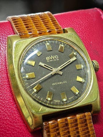 BWC-Swiss - Incabloc – Vintage Manual Wind – Cushion Case –