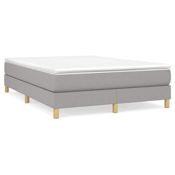 vidaXL Boxspring bed stof lichtgrijs 140x200 cm, Verzenden, Nieuw