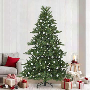 vidaXL Kunstmatige Hinged Kerstboom Groen 240 cm PVC en, Verzenden