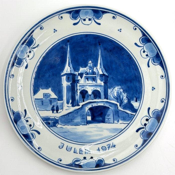 De Porceleyne Fles, Delft - Bord (3) - Aardewerk - Kerst, Antiek en Kunst, Antiek | Glaswerk en Kristal