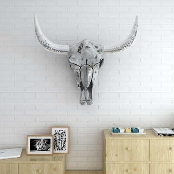 vidaXL Schedel muurdecoratie aluminium zilver, Verzenden