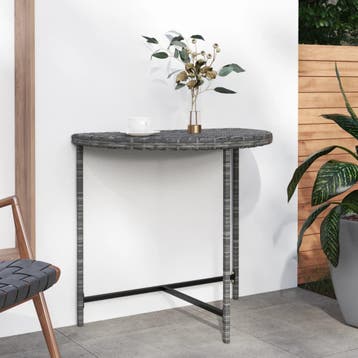 vidaXL Tuintafel 80x50x75 cm poly rattan grijs, Verzenden, Nieuw