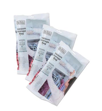 Set van 3 Black & Decker vacuumzakken (40x60, 50x70, 60x80, Verzenden, Nieuw