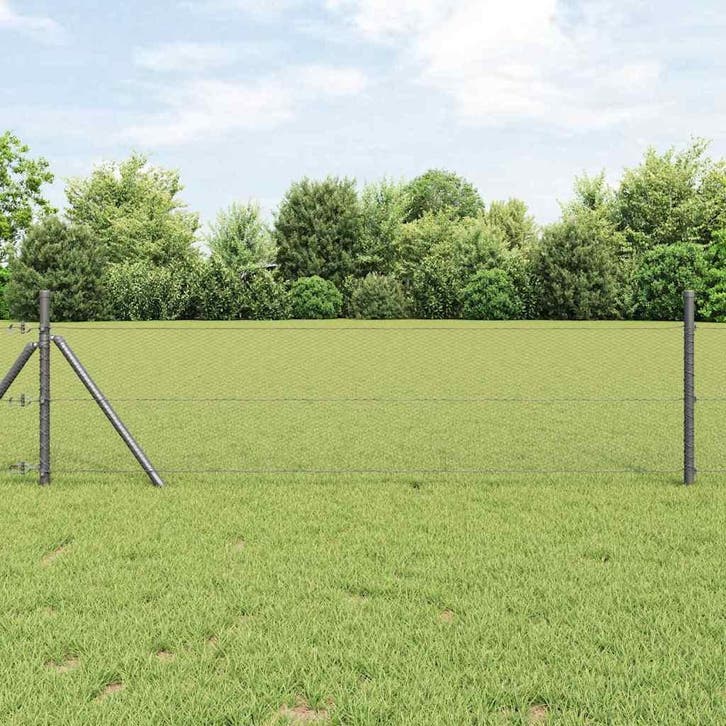 vidaXL Hexagon Hek Grijs 0.5 x 100 m Staal, Jardin & Terrasse, Clôtures de jardin, Envoi