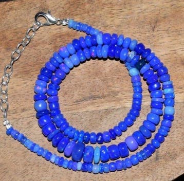 Natuurlijke opaal halsketting AAA+Blauw, 41 karaat- 10 g -, Collections
