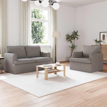 vidaXL bank / zetelstel 2 st Taupe Stof, Verzenden