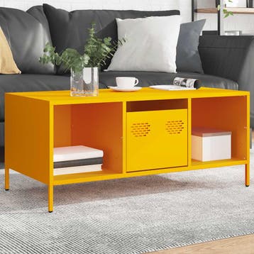 vidaXL Salontafel 101,5x50x43,5 cm koudgewalst staal, Verzenden, Nieuw