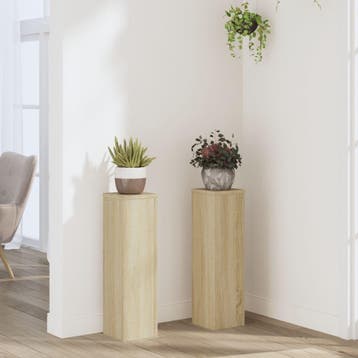 vidaXL Plantenstandaards 2 st 17x17x60 cm bewerkt hout, Verzenden