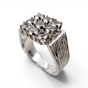 Sans prix de réserve - Bague Argent - Topaze blanche