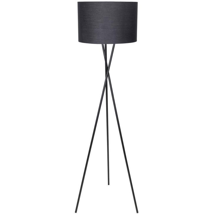 LED Vloerlamp Aigi Romino - Zwarte Vloerlamp met E27 Fitting, Huis en Inrichting, Lampen | Vloerlampen, Nieuw, Verzenden
