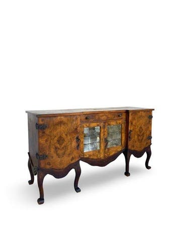 Dressoir - Walnoot, Hout, IJzer, Wortelnotenhout, Messing