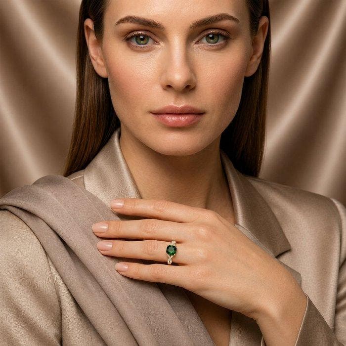 Ring - 14 karaat Geel goud - 1.77ct. tw. Toermalijn -, Bijoux, Sacs & Beauté, Bagues