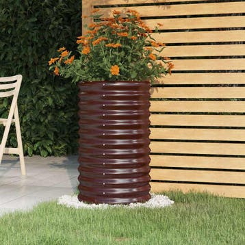 vidaXL Plantenbak 40x40x68 cm gegalvaniseerd staal bruin, Verzenden, Nieuw