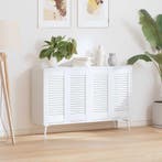 vidaXL Kastdeuren louvredesign 4 st 61,5x29,5 cm wit, Verzenden, Nieuw