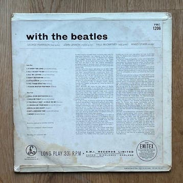 Beatles - With The Beatles (UK) – 5N/5N Matrices – No Tax