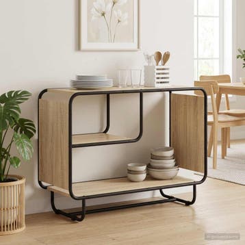 vidaXL Dressoir Sonoma Eiken 93.5 x 37.5 x 64.5 cm Bewerkt, Verzenden, Nieuw