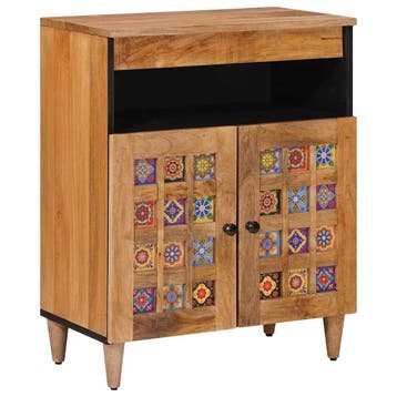 vidaXL Dressoir Naturel 60 x 33 x 75 cm Massief Mango Hout, Verzenden
