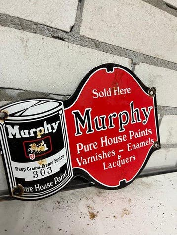 Murphy Pure House Paints – Vintage contour reclamebord -