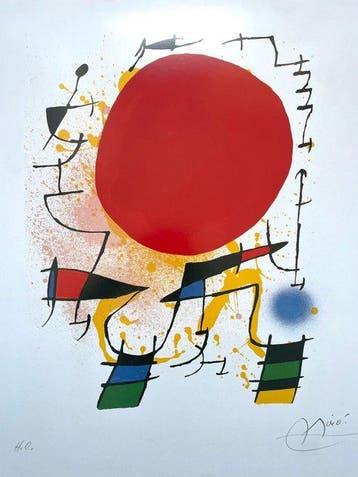 Joan Miró (after) - Le Soleil Rouge - Offset Lithograph -