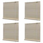 vidaXL Rolgordijnen 4 st 120x160 cm bamboe natuurlijk, Huis en Inrichting, Stoffering | Gordijnen en Lamellen, Verzenden, Nieuw