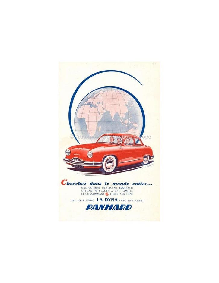 1956 PANHARD DYNA BROCHURE FRANS, Livres, Autos | Brochures & Magazines