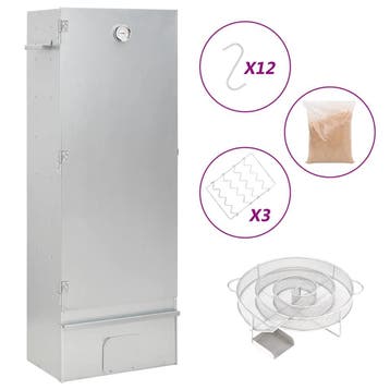 vidaXL BBQ-rookoven met koude rookgenerator gegalvaniseerd, Verzenden