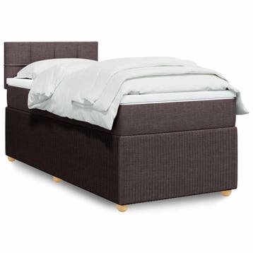 vidaXL Boxspring met matras stof donkerbruin 80x200 cm, Huis en Inrichting, Slaapkamer | Bedden, Verzenden, Nieuw
