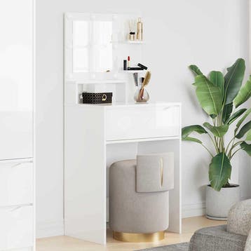 vidaXL Slaapkamer Toilet Tafels Hoogglans wit 80 x 39,6 x, Huis en Inrichting, Verzenden, Nieuw