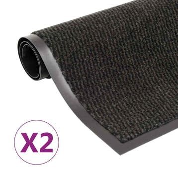 vidaXL Droogloopmatten 2 st rechthoekig getuft 80x120 cm, Verzenden, Nieuw
