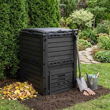 vidaXL Tuincomposter Zwart 59,5 x 60 x 81,5 cm 280 l 100% PP, Tuin en Terras, Verzenden, Nieuw