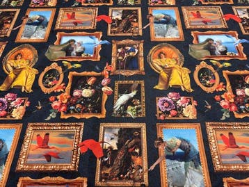 Exclusieve katoenstof van GCFabrics met kunstgalerij-motief