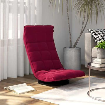 vidaXL Vloerstoel draaibaar fluweel wijnrood, Maison & Meubles, Chaises, Verzenden