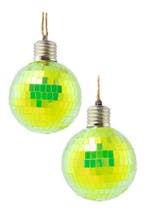 2x Discobal Ø 8 cm LED Iridescent Geel  Discobol Klein Spieg, Ophalen of Verzenden, Nieuw