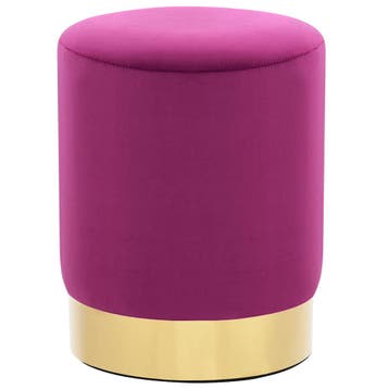 vidaXL Kruk fluweel 28 x 36 cm paars en goudkleurig, Huis en Inrichting, Stoelen, Verzenden, Nieuw