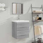 vidaXL Badkamerkast met spiegel 41x38,5x48 grijs sonoma, Verzenden, Nieuw