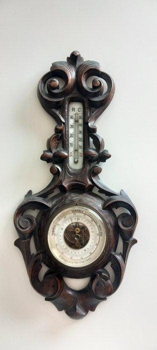 Aneroid barometer - Hout, Glas, Metaal
