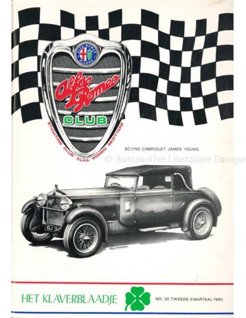 1985 ALFA ROMEO CLUB HET KLAVERBLAADJE 30 NEDERLANDS, Nieuw