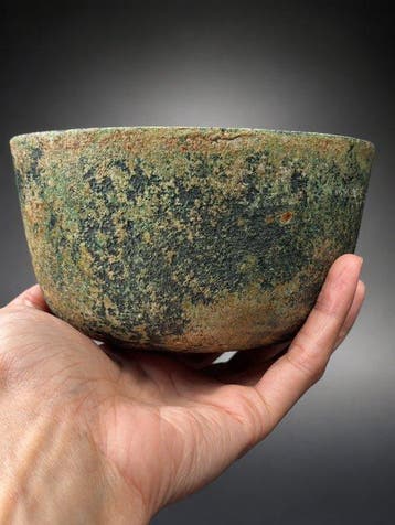 Han-Viet Brons Kom - 8 cm - Rituele kom