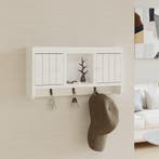 vidaXL Sleutelkastje 40x8,5x20 cm bewerkt hout en staal wit, Verzenden, Nieuw